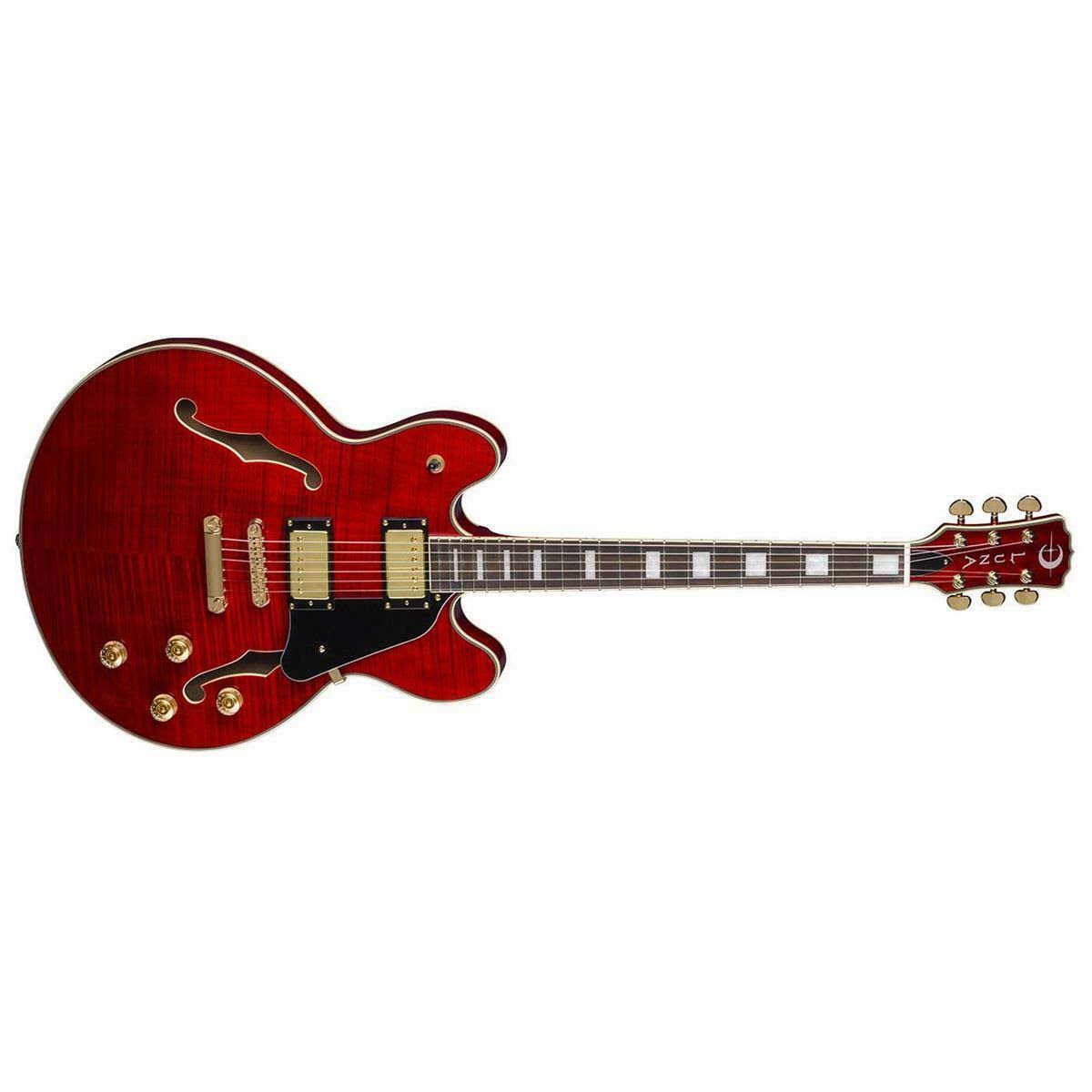 Trans Cherry Semi-Hollow Guitar E1718