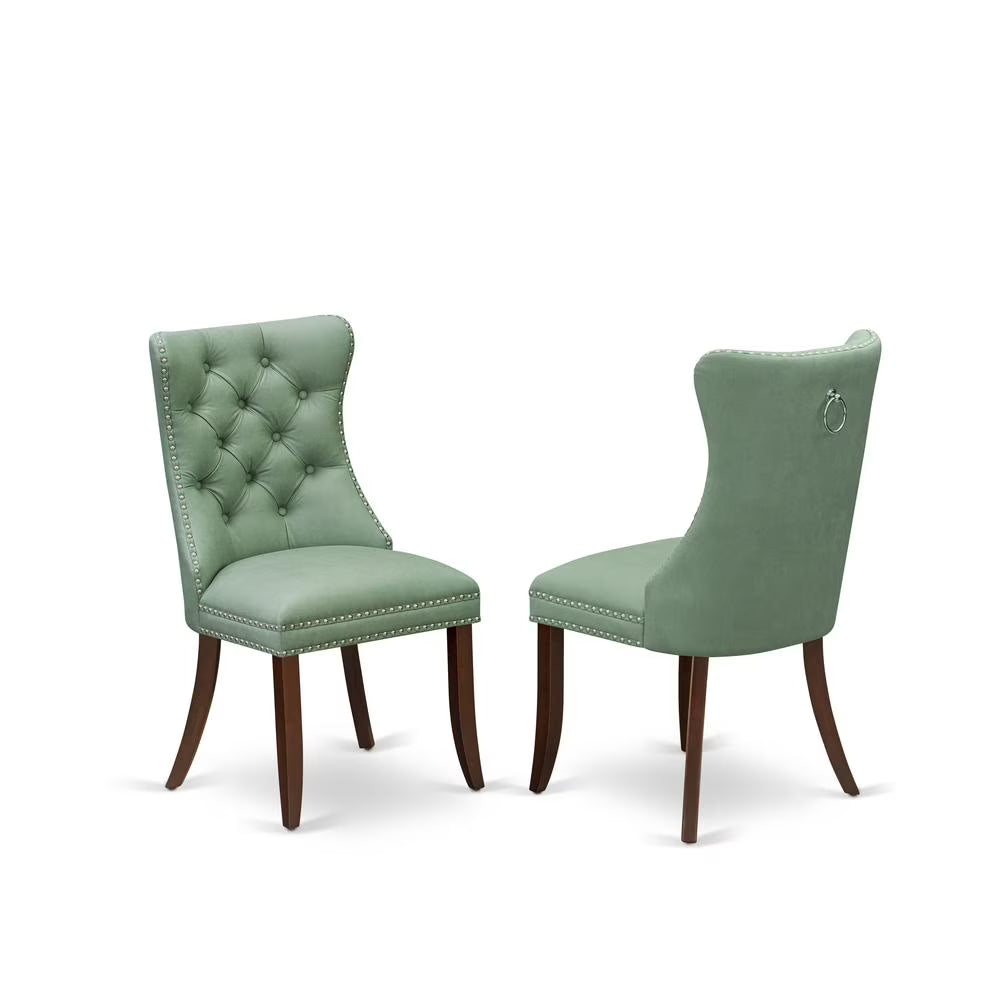 Willow Green faux leather Upholstered Dining Chairs, Set of 2 S82158