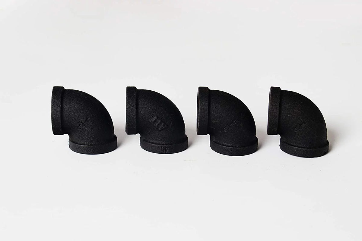 Black 3 Tier Wall-Mounted Pipe Shelves V7394