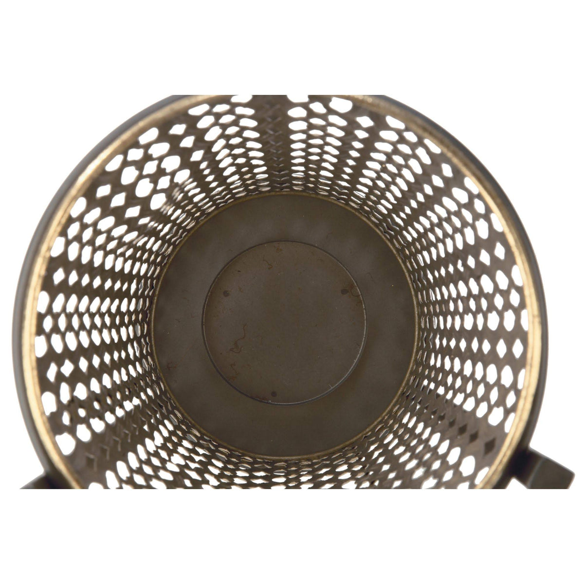 Antiqued Gold and Brown Contemporary Candle Stand Z763