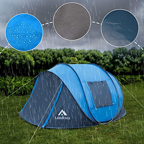4 Person Pop Up Tent Waterproof Automatic Setup 2 Doors Instant Family Tent X263