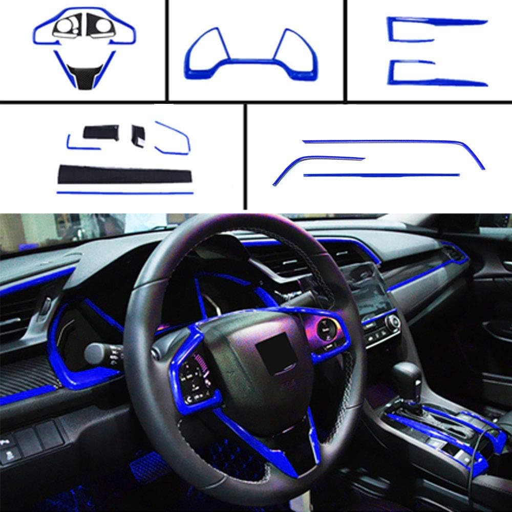 18Pcs Red ABS Carbon Fiber Print Steering Wheel Cover Trim Set S65600