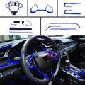 18Pcs Red ABS Carbon Fiber Print Steering Wheel Cover Trim Set S65600