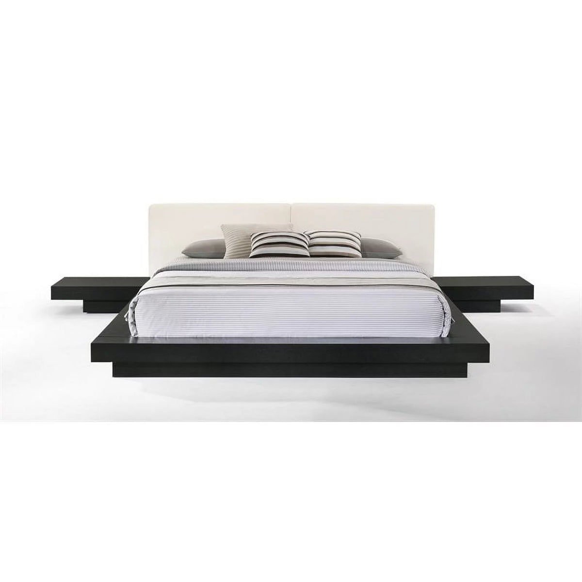 Contemporary Wood Eastern King Bed in Black/White P146427