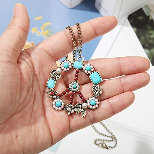 3PCS Hippie Costume Set with Headband Necklace Sunglasses Q192875