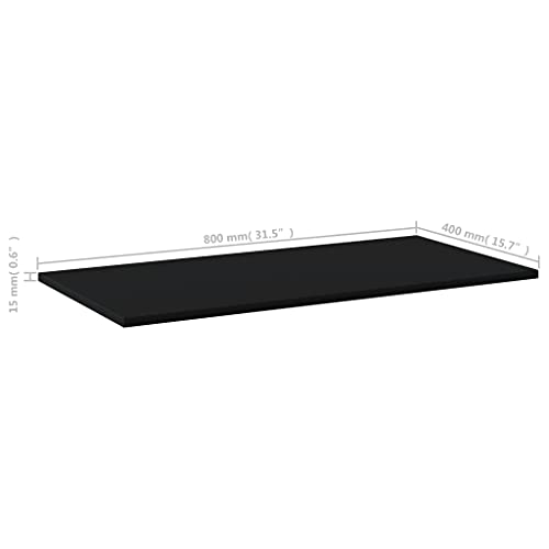 High Gloss Black 15.7"x7.9"x0.6" Wood Shelf Boards 8 pcs R68917