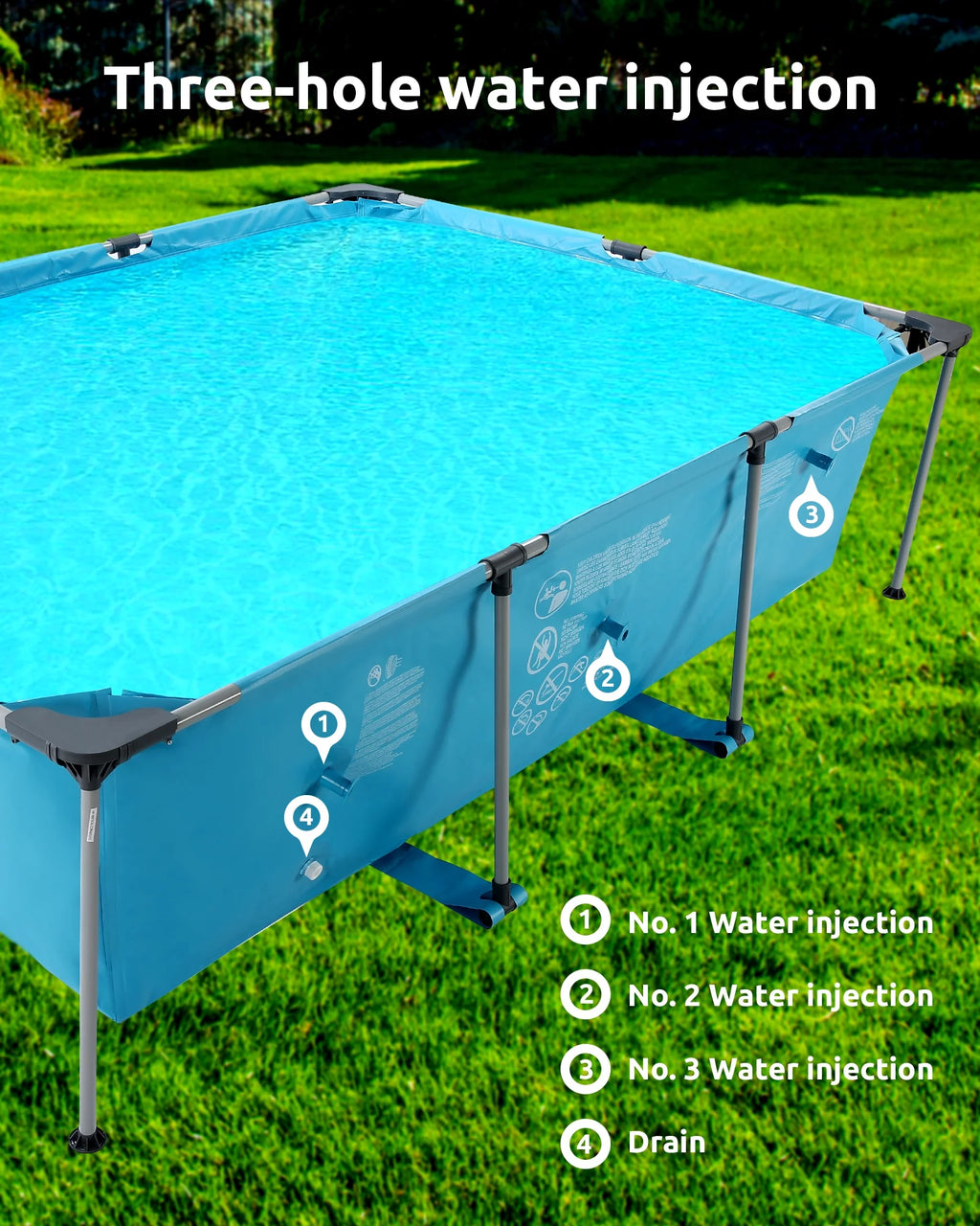 10 ft Above Ground Rectangular Frame Swimming Pool J835