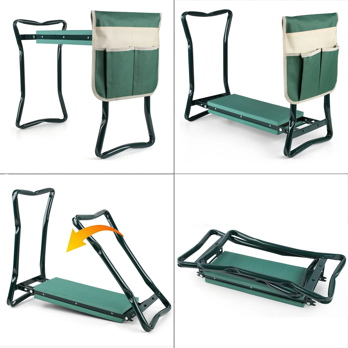 Folding Garden Kneeler Seat Bench with Stool Pouch V235