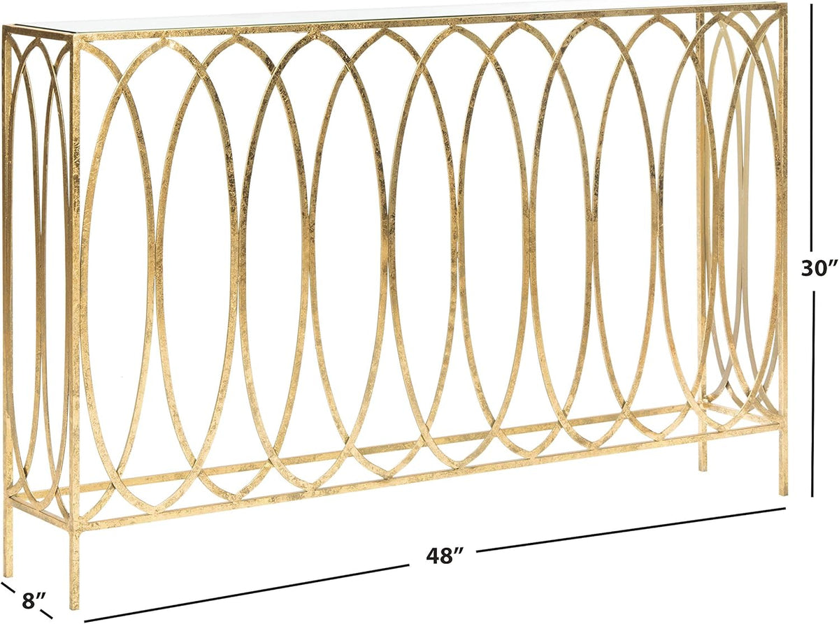 Gold Foil and Glass Console Table H788
