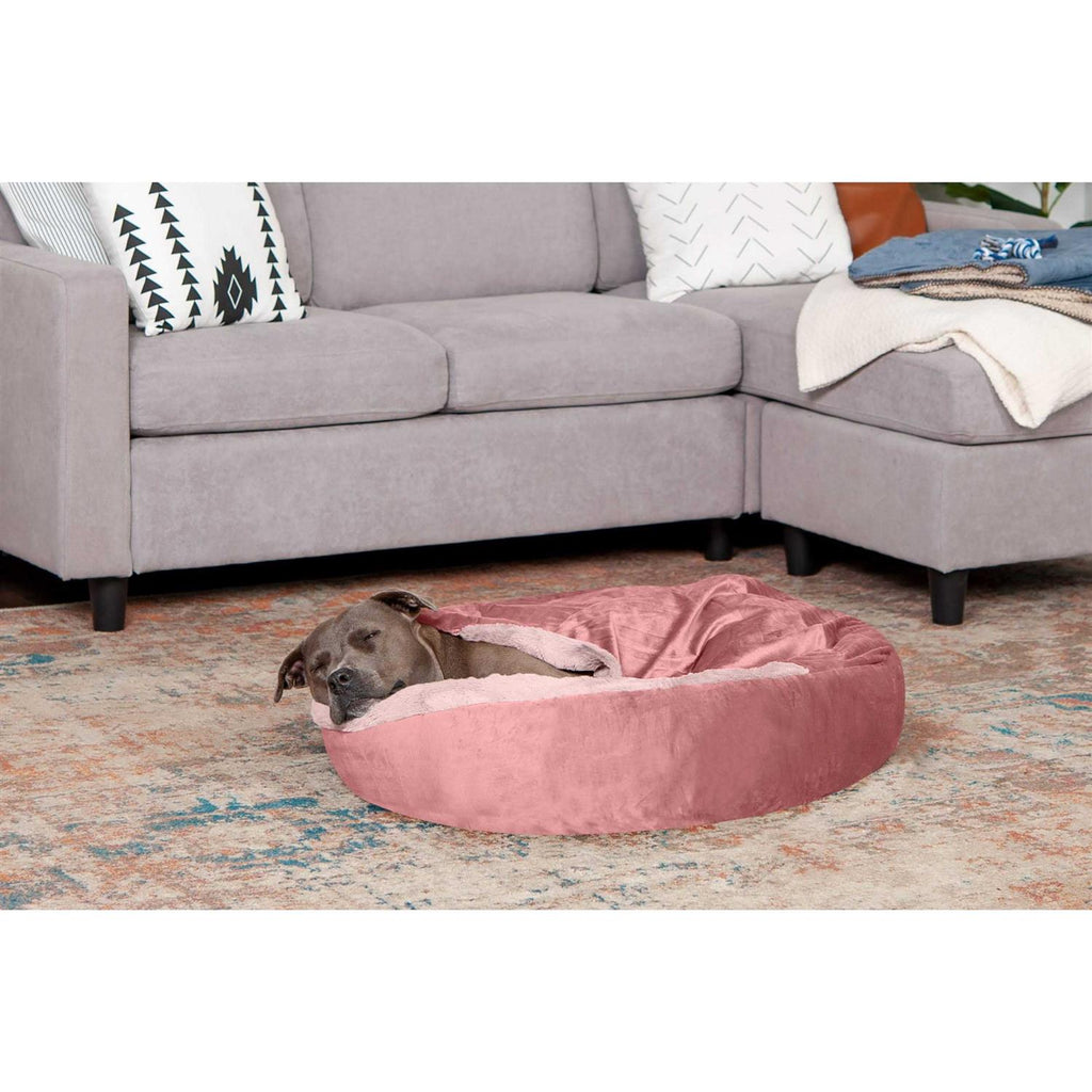 Faux Fur Hooded Donut Bed J95419