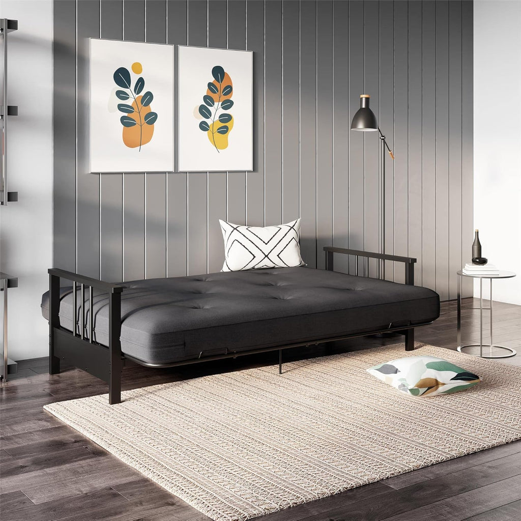 Black Metal Arm Futon Frame Z8785