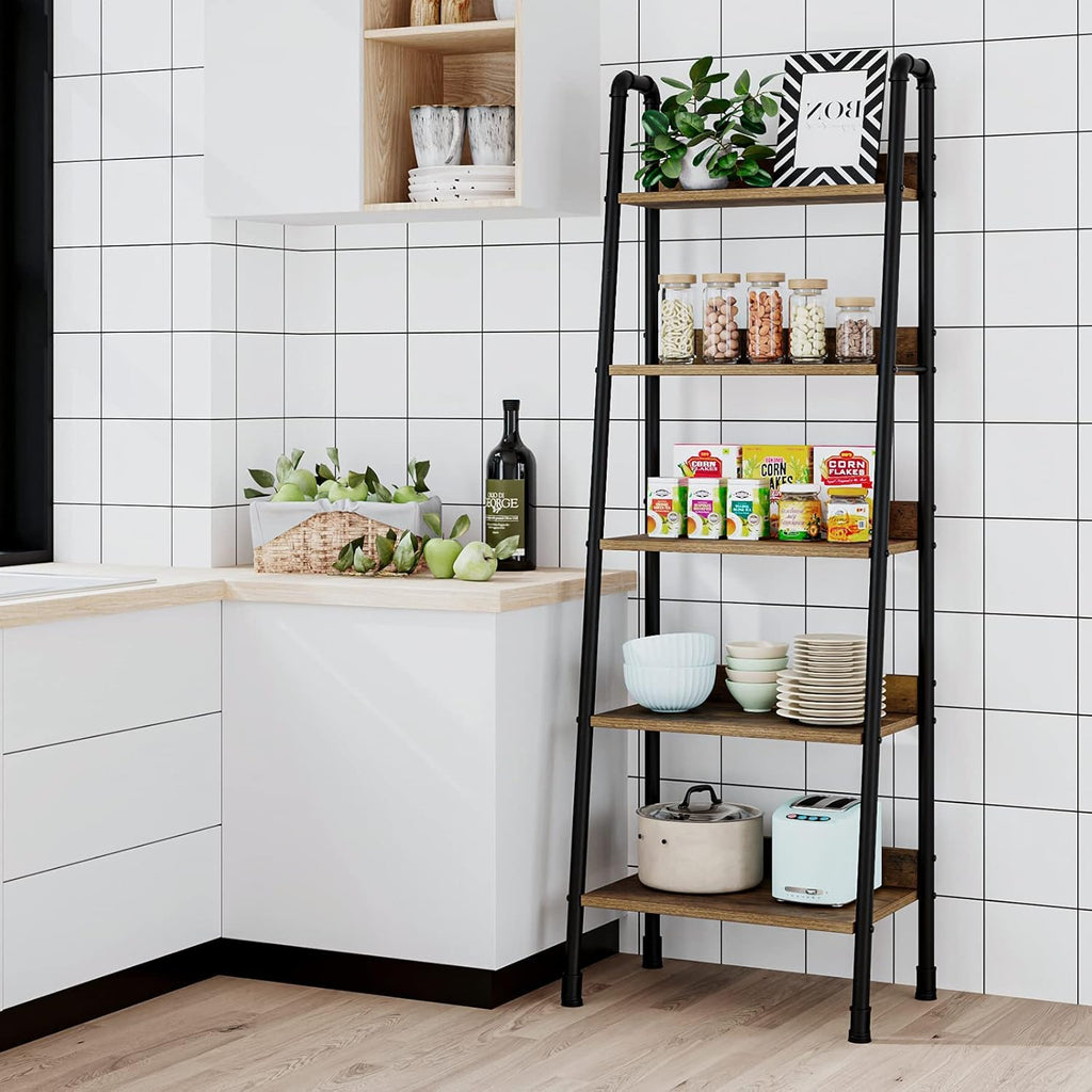 5 Tier Wood Ladder Shelf Z90589