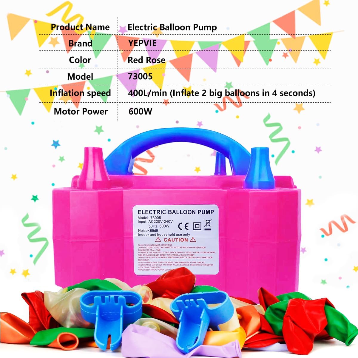 Portable 2 Modes Electric Balloon Pump with 14 Balloon Arch Kits S801535