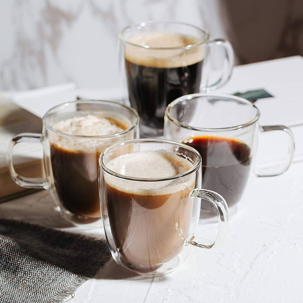 Insulated Glass Coffee Mugs Set of 4 Z5776