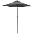 Anthracite Garden Folding Beach Umbrella with LED Lights and Aluminum Pole A366567