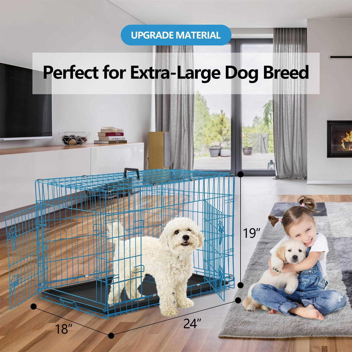Folding Dog Cage Double Door C804
