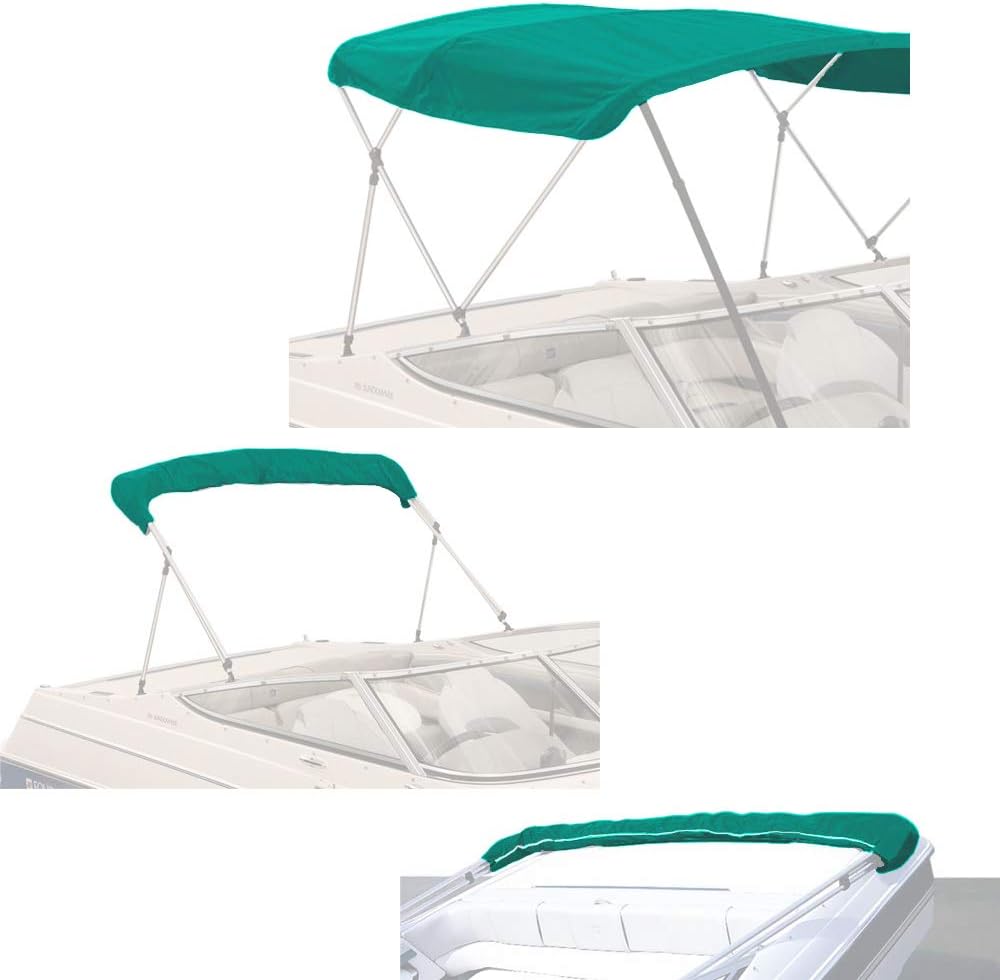 Beige 3 Bow 72 L 54-60 W Canvas Bimini Top Boat Cover G690