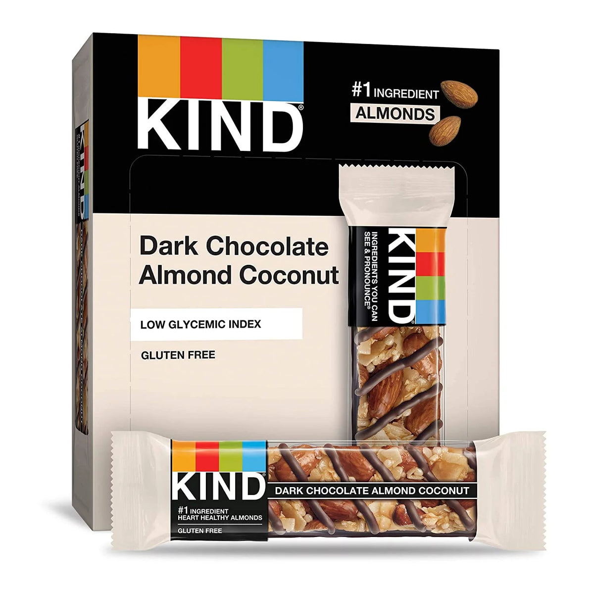 Dark Chocolate Almond Coconut Gluten Free Bars 12 Count W5194