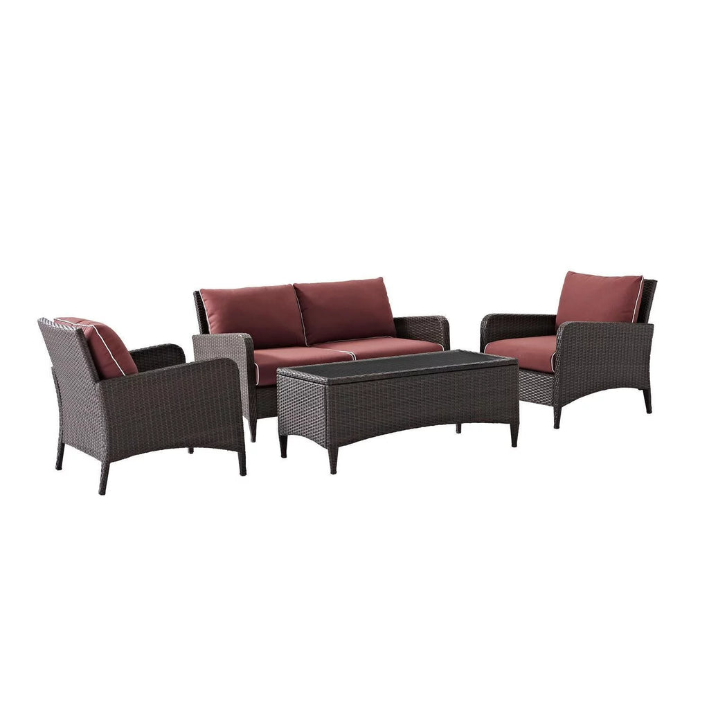 4Pc Outdoor Wicker Conversation Set P99084