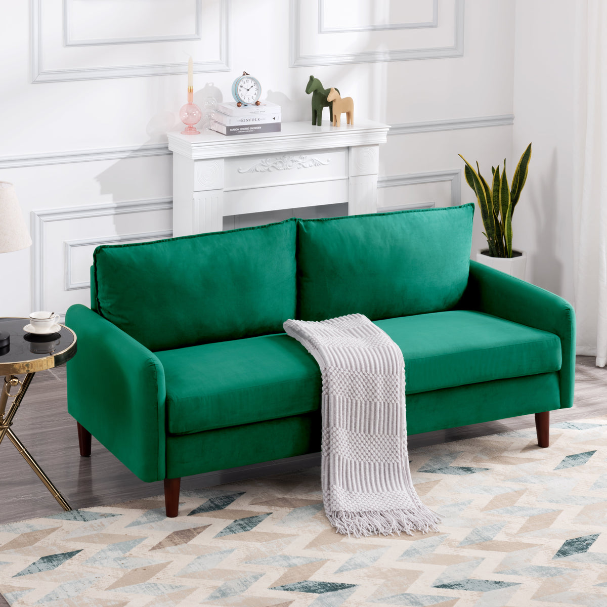 Green Upholstered Loveseat Sofa V326