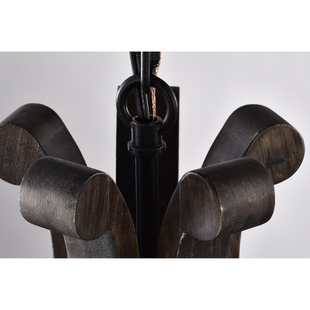 3-Light Wooden Pendant Lighting H530