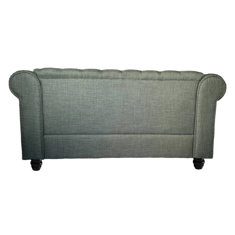 Gray Button Tufted Linen Fabric Sofa R680100