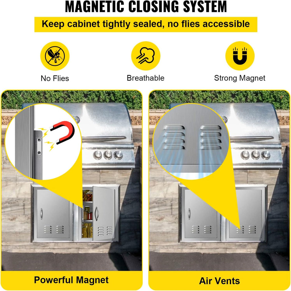 Stainless Steel Single Access Door with Vents T192448