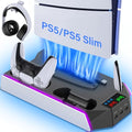 PS5 Stand and Cooling Station with Dual Controller Charging Station, White W3774
