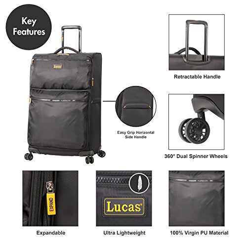 Expandable 24 Inch Softside Spinner Suitcase V400351