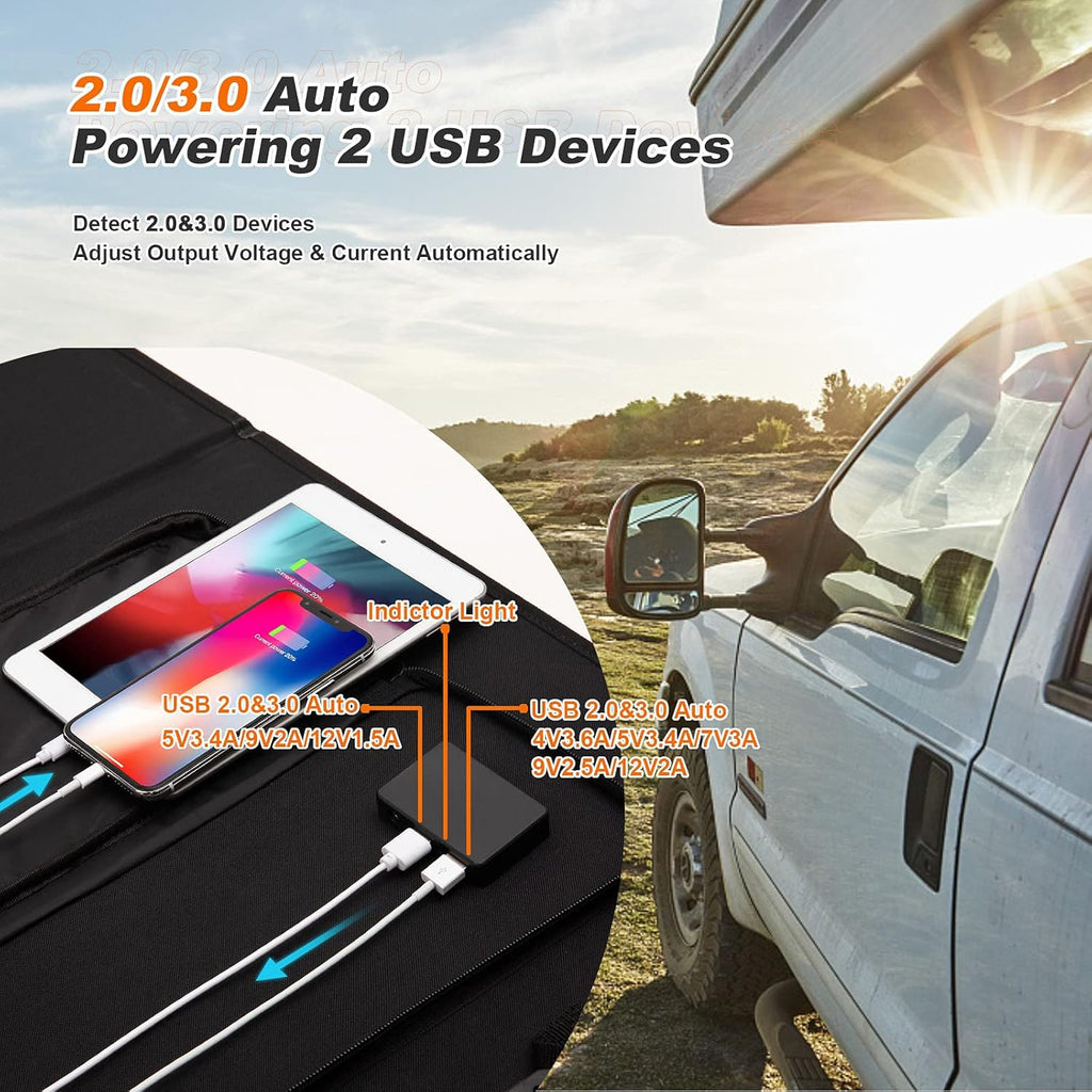 120W Monocrystalline Foldable Solar Panel with USB V799088