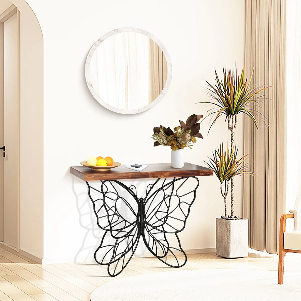 Wood Top Metal Accent Console And Entry Table G641040