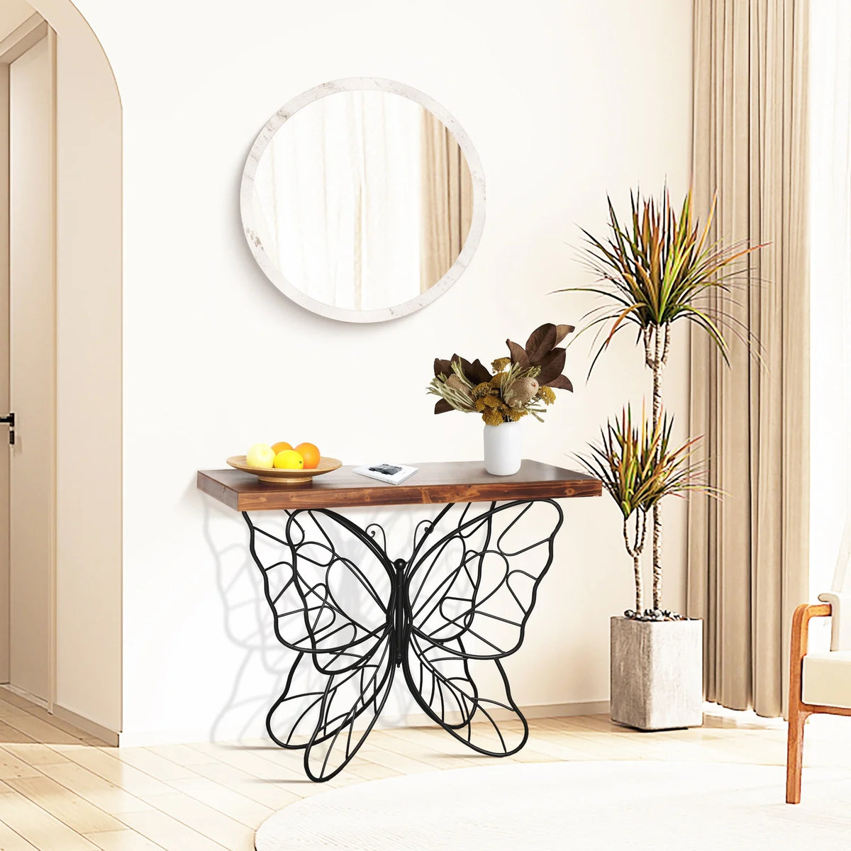 Wood Top Metal Accent Console And Entry Table G641040