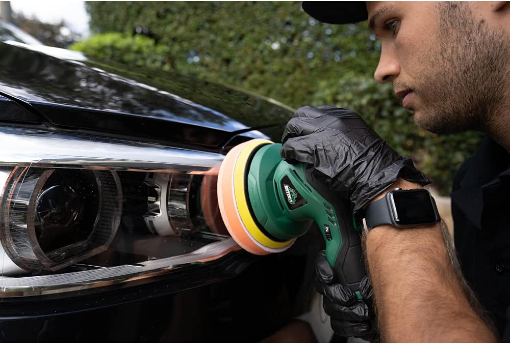 Cordless Car Buffer Polisher with 12V Lithium Rechargeable Battery Brushless Polisher with Variable Speed, 2pcs 2.0Ah Portable Buffer Kit B794