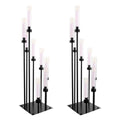 8 Arm Candle Holders Floor Candelabra Metal Candlestick Holder Set with Acrylic Shade 42.13" Tall Black V83515