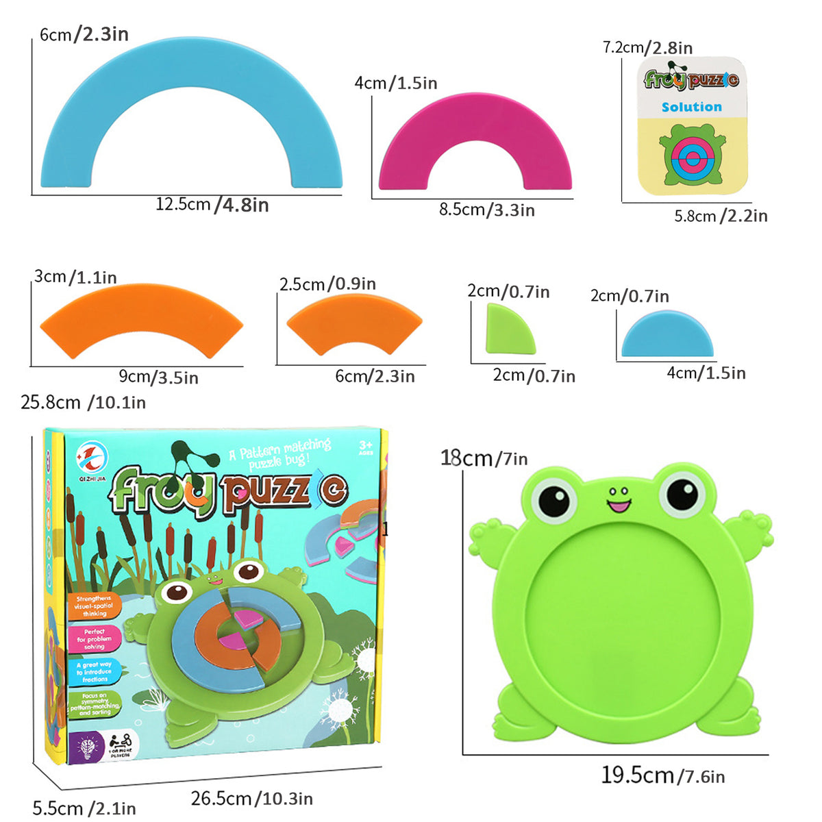 Frog Jigsaw Shape Puzzles Educational Toys B2385