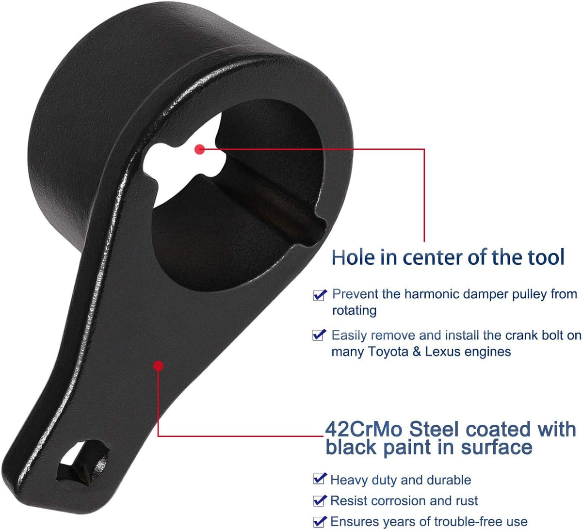 Cam Pulley Holder Tool & Crankshaft Damper Pulley Holding Holder, Pack of 2 L547578