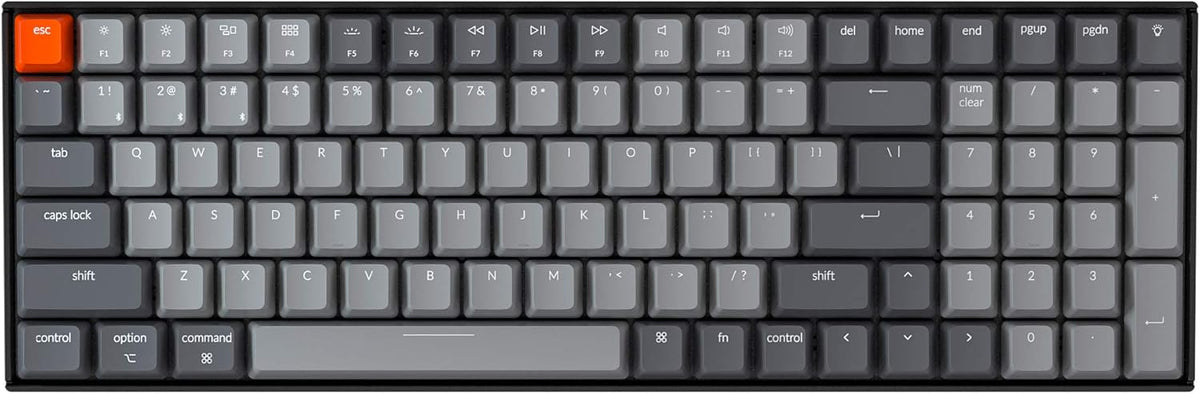 96% Layout 100 Keys Wireless Bluetooth 5.1 Wired USB Mechanical Keyboard with Gateron G Pro Brown Switch White LED Backlight R64610