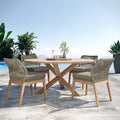 5-Piece Teak Wood Outdoor Dining Set M372