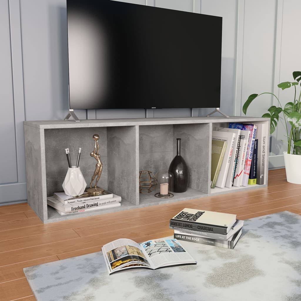 Concrete Gray Book Cabinet/TV Cabinet Chipboard H946018