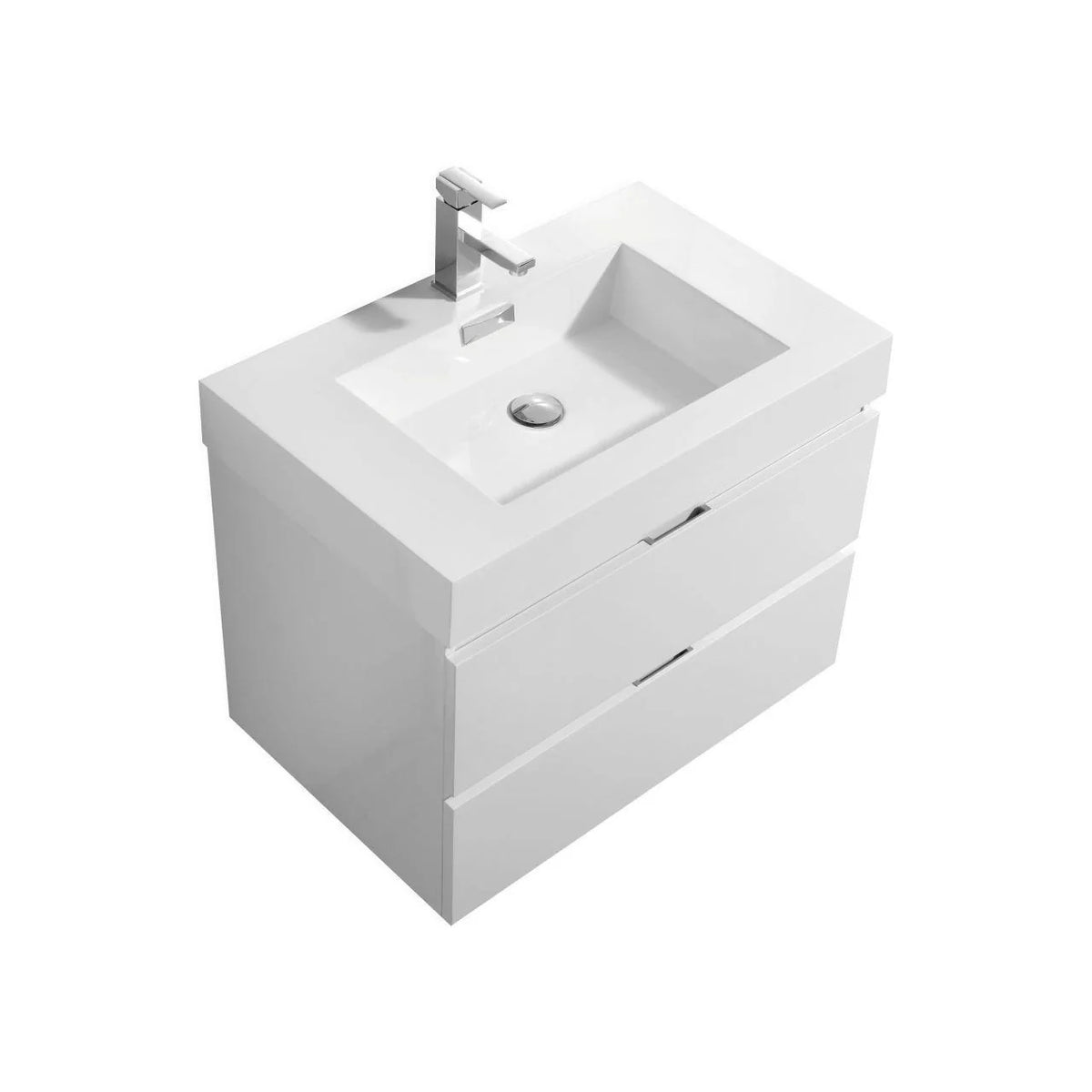 30 in. Wall Mount High Gloss White Bathroom Vanity T84510
