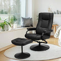 Black PU Leather Recliner Chair with Ottoman O37440