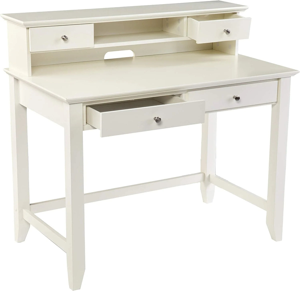 White Secretary Desk with Storage H42374