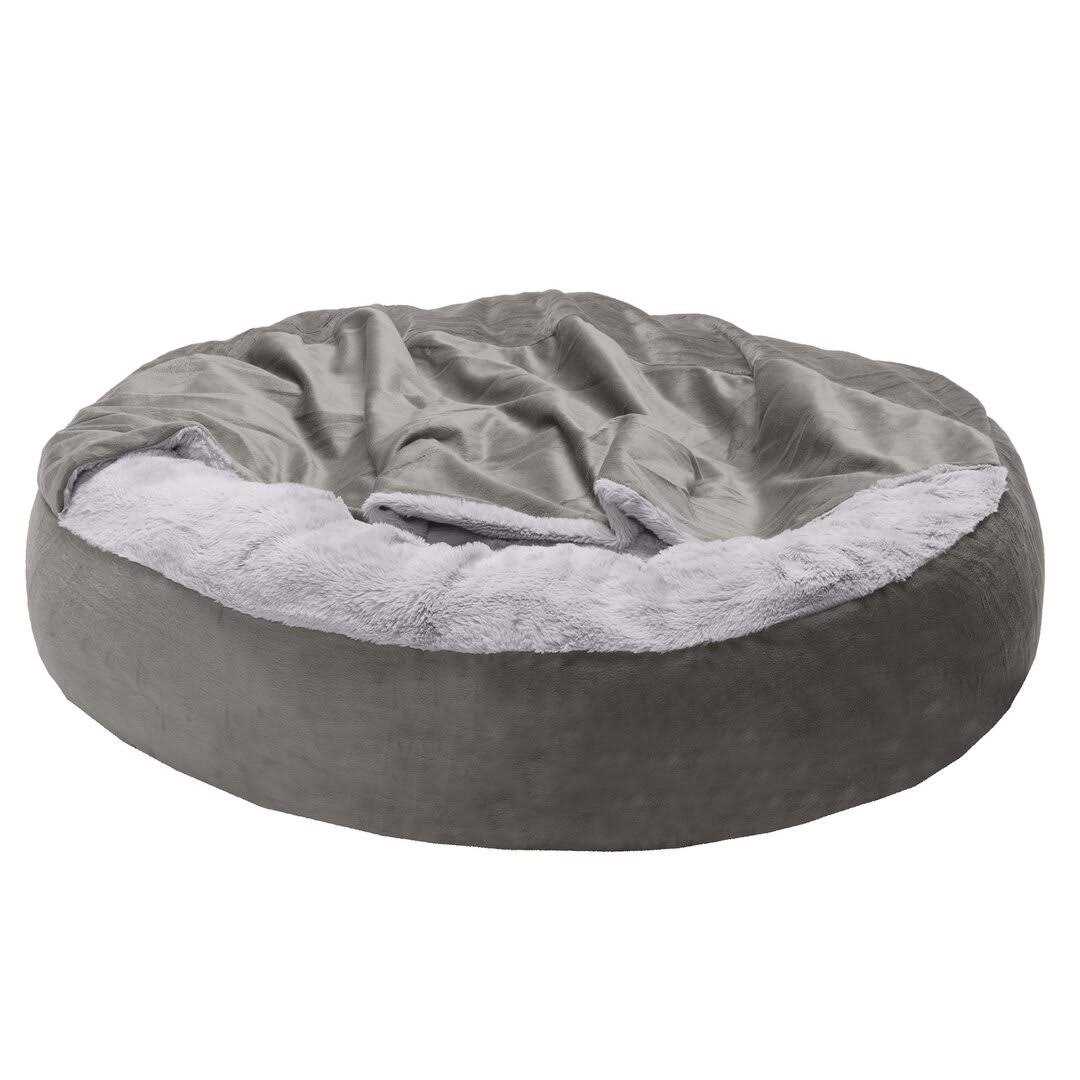 Faux Fur Hooded Donut Bed J95419