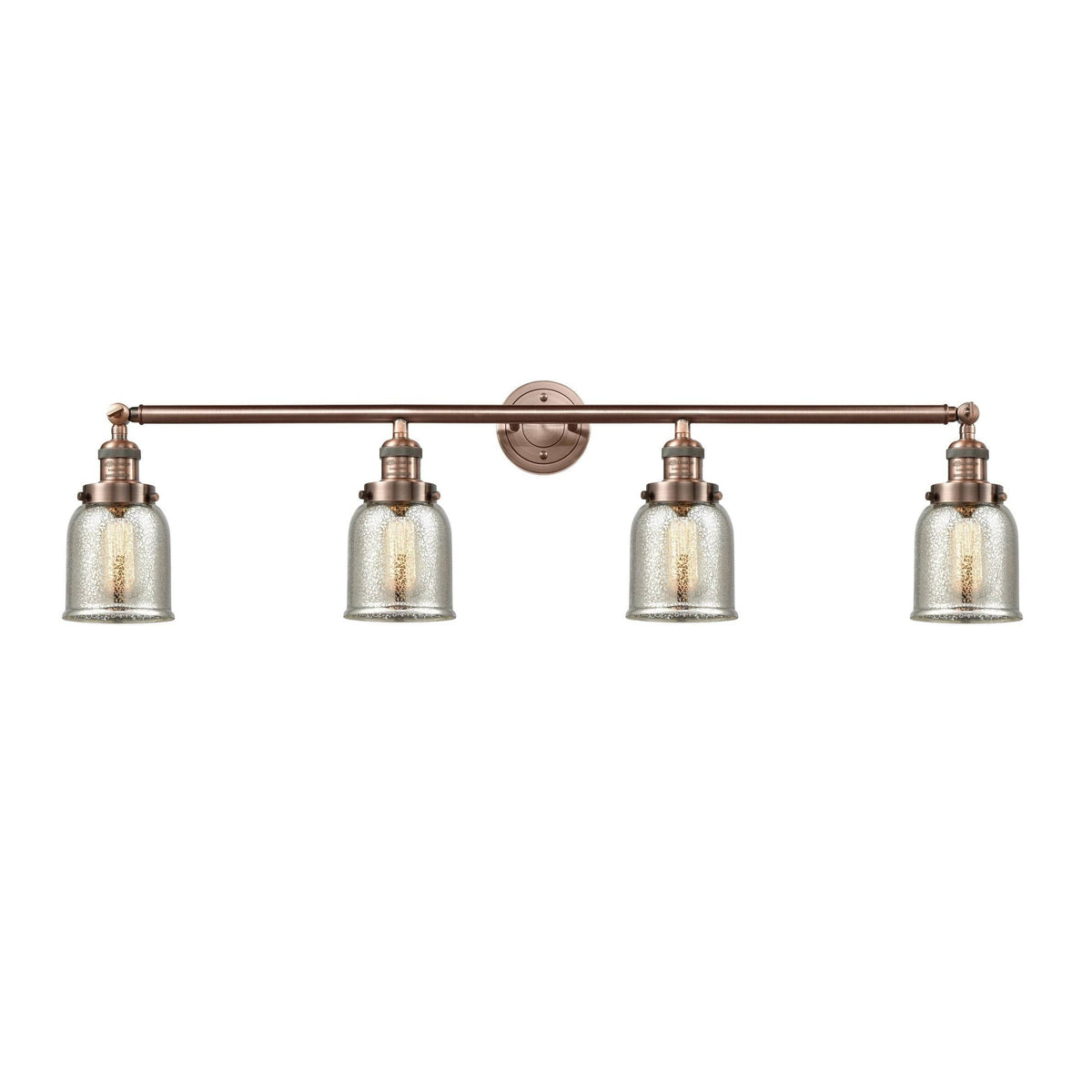 4 Light Small Bell 42 inch Adjustable Bathroom Fixture in Polished Nickel L446
