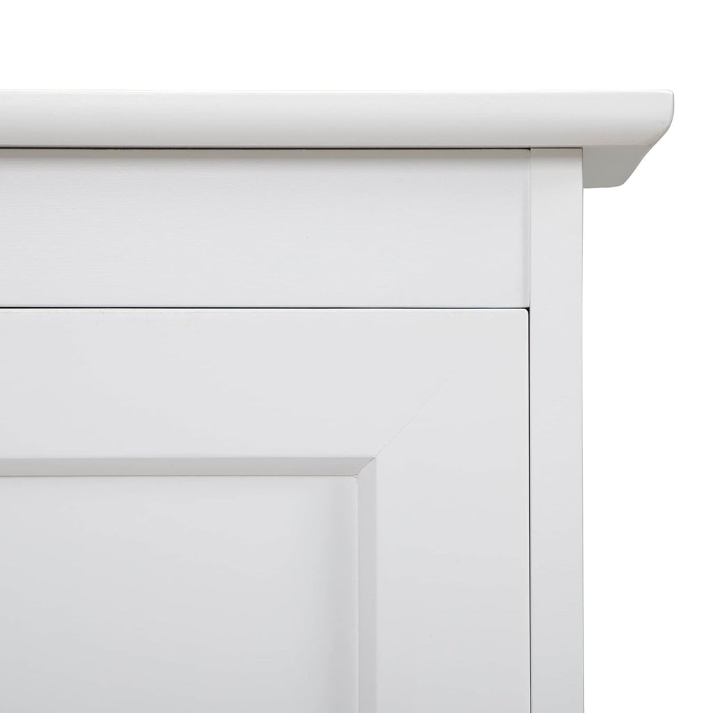 White Wooden Tilt Out Trash Cabinet, Holds 13 Gallons L47442