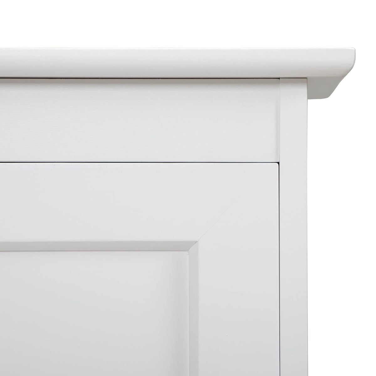 White Wooden Tilt Out Trash Cabinet, Holds 13 Gallons L47442