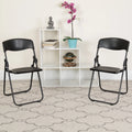 2 Pack Heavy Duty Black Plastic Folding Chair A652144