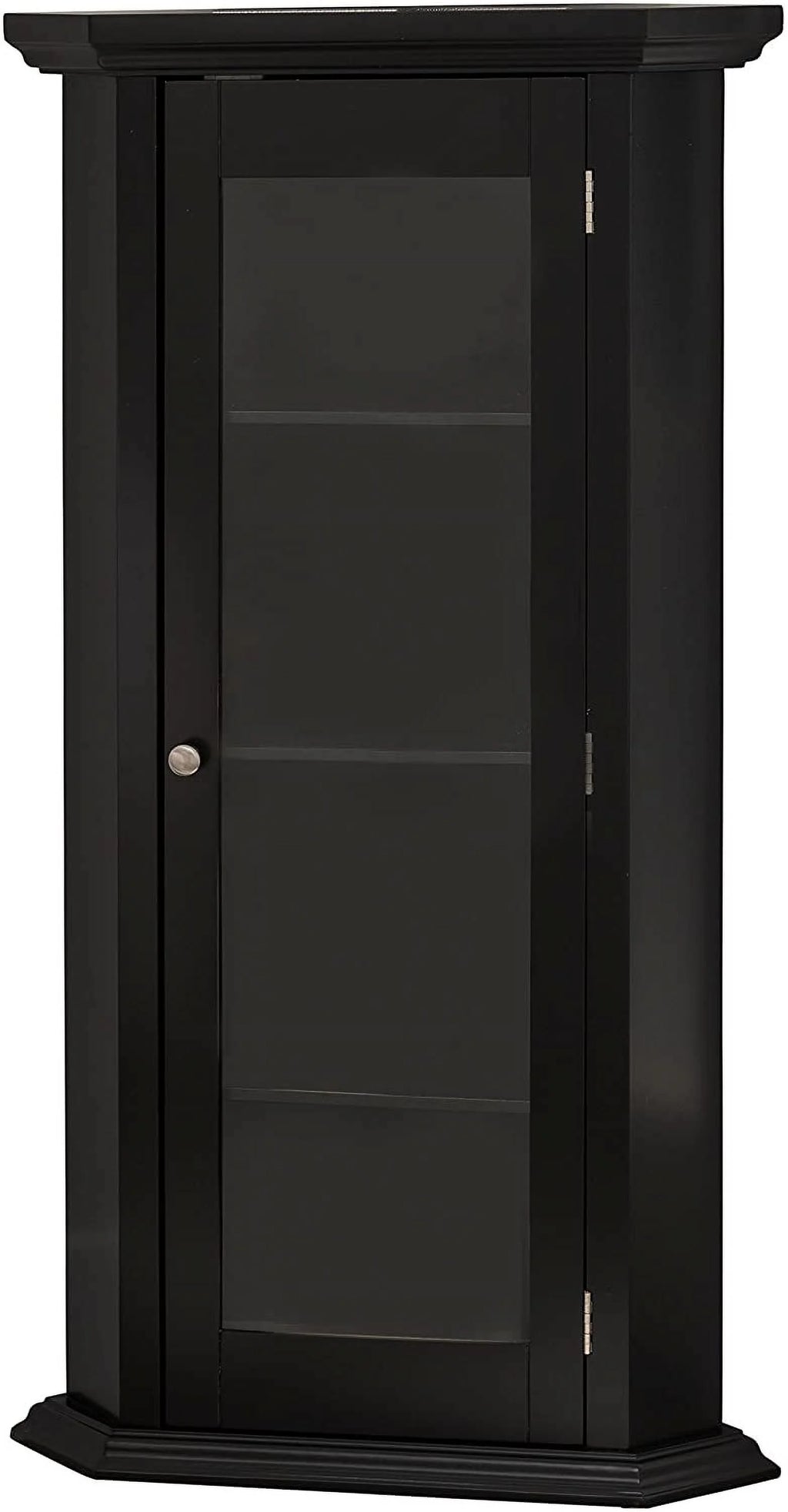 Black Corner Accent Display Wood Curio Cabinet N670