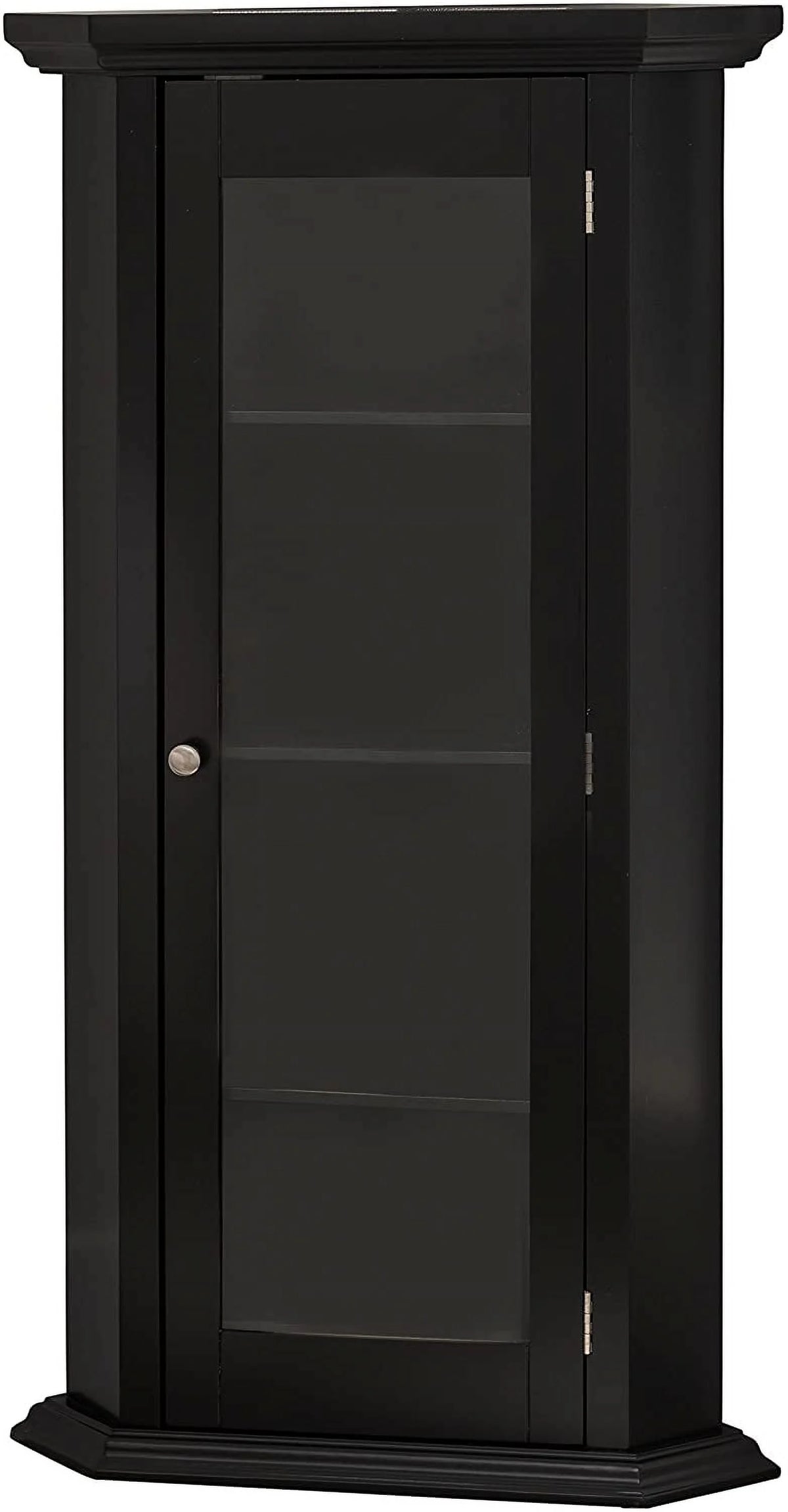 Black Corner Accent Display Wood Curio Cabinet N670