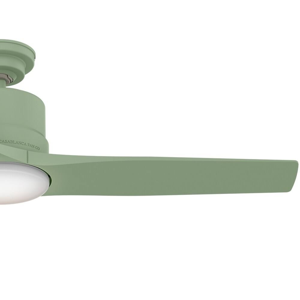 52x22 Piston Ceiling Fan with LED Light Sage Green O6752